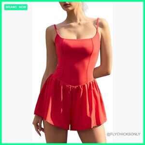 Sleeveless Square Neck Romper Jumpsuit with Spaghetti Straps